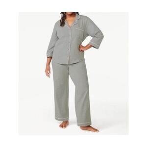 Joyspun Womens Pajama Blend Top and Pants 2-Pcs Medium Grey Heather Sz M (8-10)